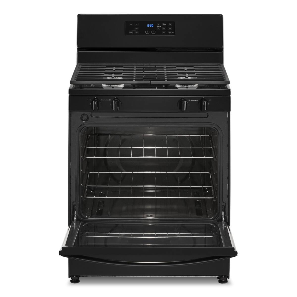 Angle. Whirlpool - 5.1 Cu. Ft. Freestanding Gas Range with Broiler Drawer - Black.