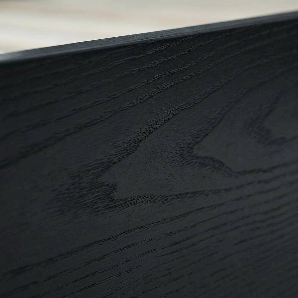Alt View 3. FurniFact - Solid Wood Platform Bed - Ebony Oak.