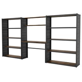 Fleximounts - Heavy-Duty Wide Garage Storage & Workstation System with Side Pegboards, Black (144.2 in. W x 71.1 in. H x 15.7 in. D) - Black