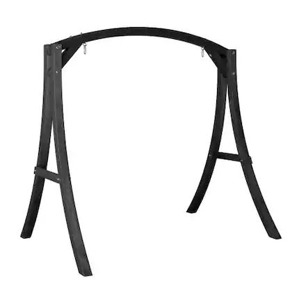 Front. Winado - Wooden Porch Swing Frame Only w/ Curved Arch Top A-Frame for 4/5FT Porch Swing for Indoor Outdoor Garden Patio Backyard - Black.