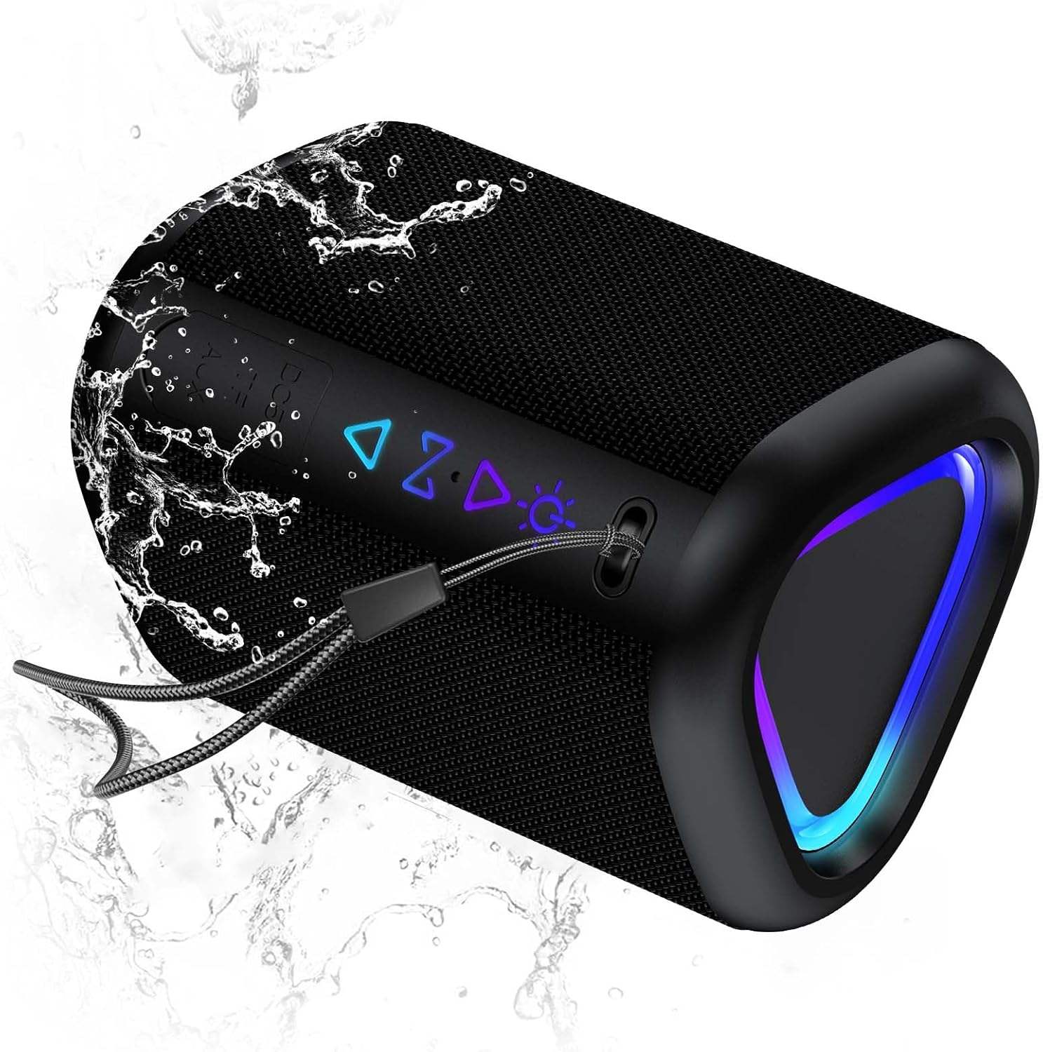 Alt View 1. PRIMEPLUS - Portable Bluetooth Speaker with Lights, Small Wireless Speaker, All Day Playtime, BT 5.3, TWS Pairing - Black.