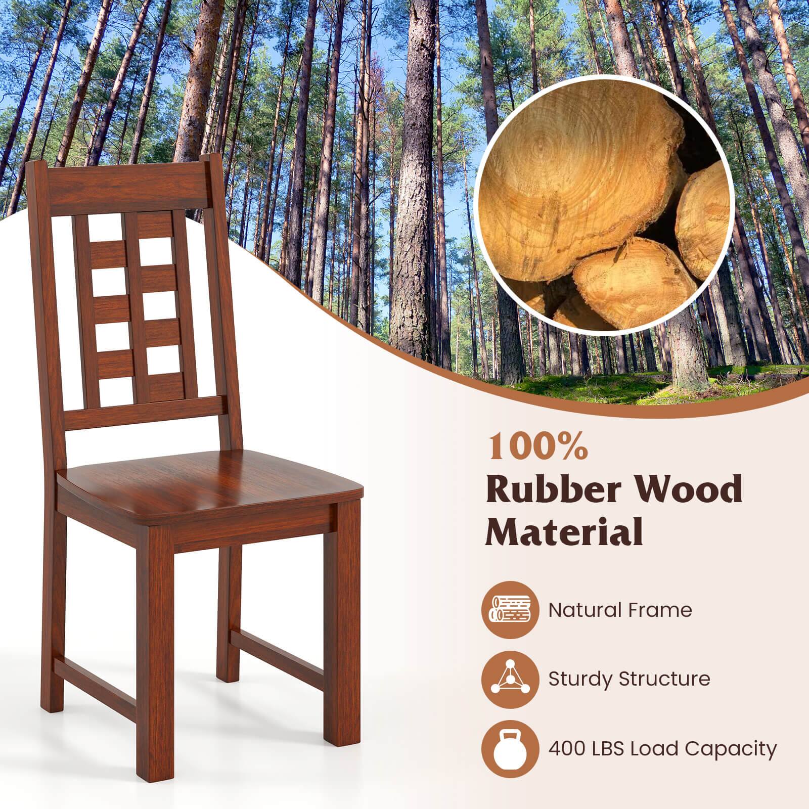 100% Rubber Wood Material Natural Frame Sturdy Structure 400 LBS Load Capacity