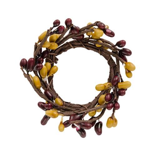 Angle. BreeBe - 1.5" Burgundy/Gold Mini Pip Ring - Burgundy, Gold.