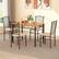Alt View 5. Costway - 5 PCS Dining Set Wood Metal 30" Table & 4 Chairs Upholstered Kitchen Breakfast Furniture - Brown, Black and Natural.