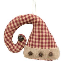 BreeBe - *Gingham Santa Hat Ornament - Red