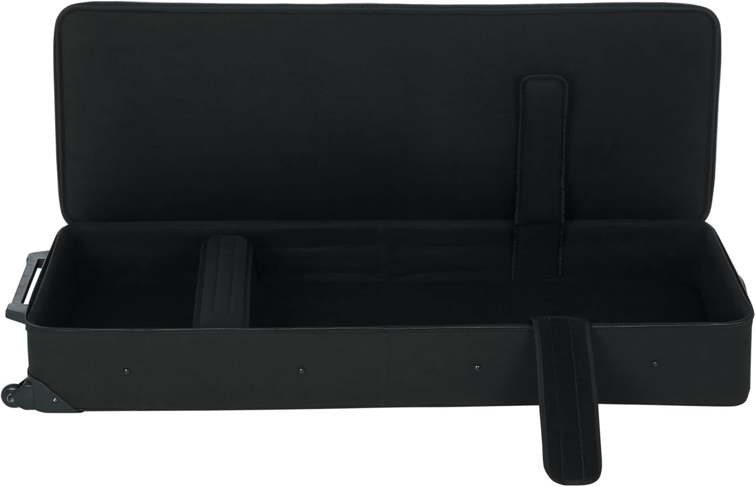 Angle. Gator - Semi-Rigid 76-Key Keyboard Case, Durable 600D Nylon Exterior, Polyethylene-Reinforced Frame & Soft Foam Tricot Interior - Black.