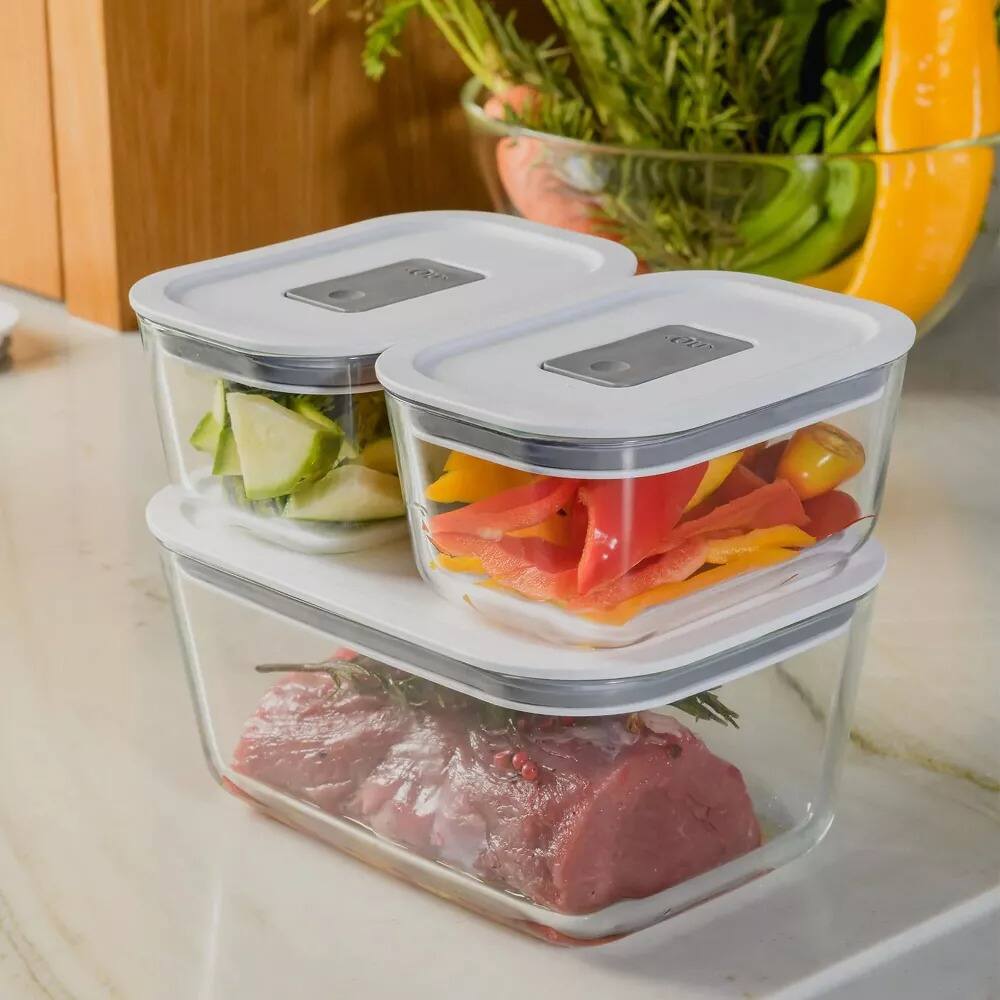 Alt View 9. OU - OU Glass Food Storage Container 13oz - Airtight Lid Oven, Microwave, Freezer & Dishwasher Safe.
