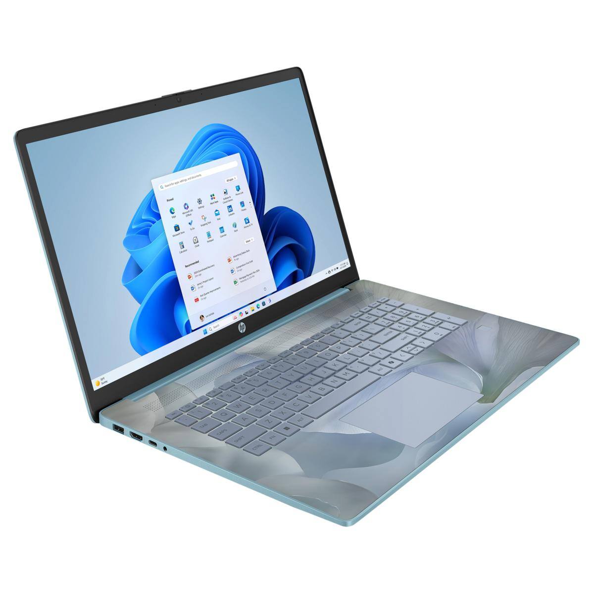 Angle. HP - HP 15-FC00 Laptop - 15.6" HD Touch - AMD Ryzen 3 - 8GB - 256GB - Win 11 H - Blue.