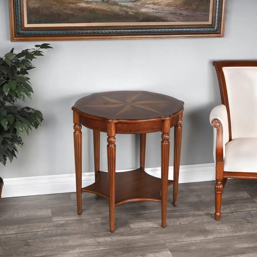 Database Order Table Butler Specialty Bainbridge 28 in. W Round Wood Side Table with Lower ...