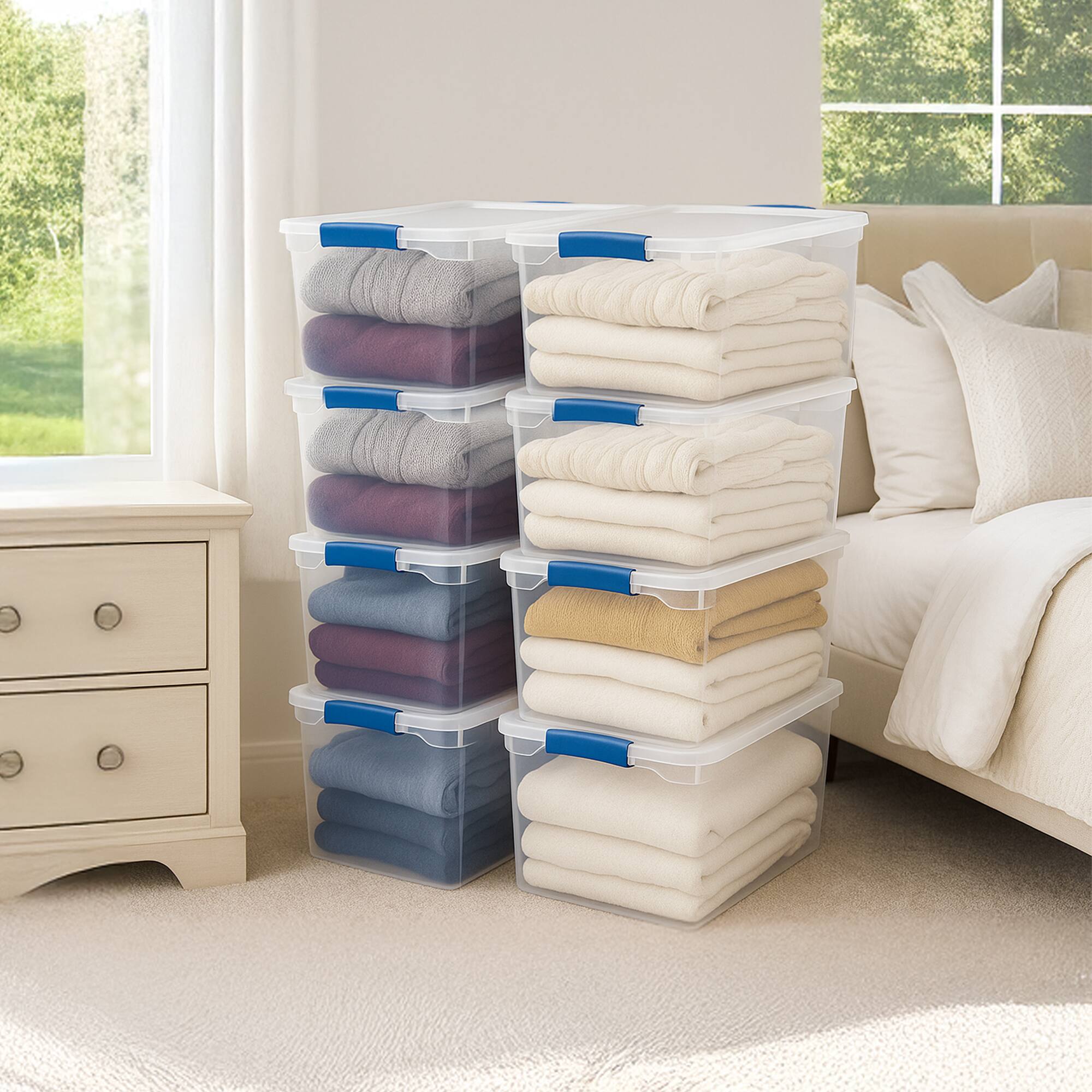 Alt View 7. Homz - Homz 66 Quart Heavy Duty Modular Stackable Storage Containers, Clear, 8 Pack - Clear.