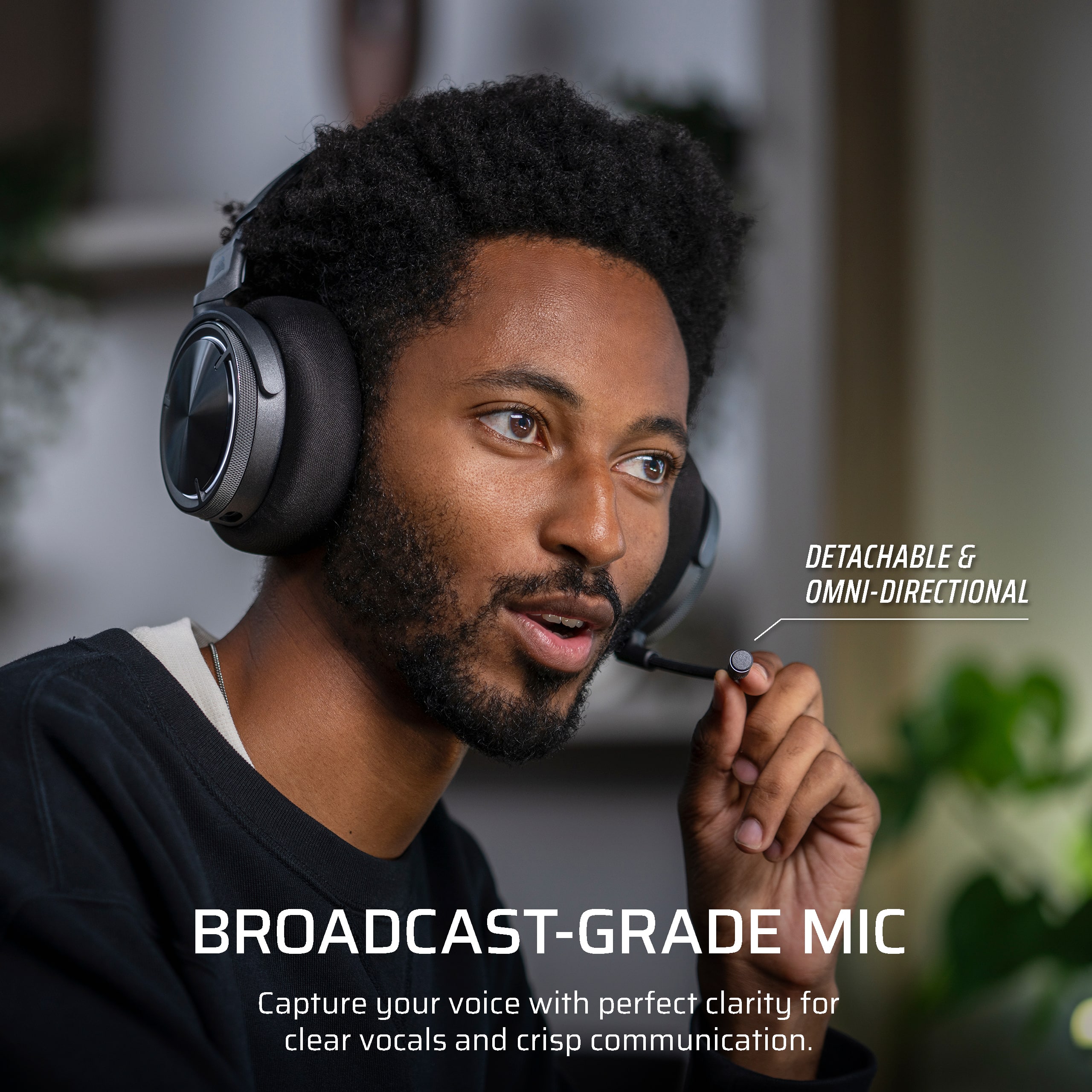 Detachable & Omni-Directional Broadcast-Grade Mic: Capture your voice with perfect clarity for clear vocals and crisp communication.