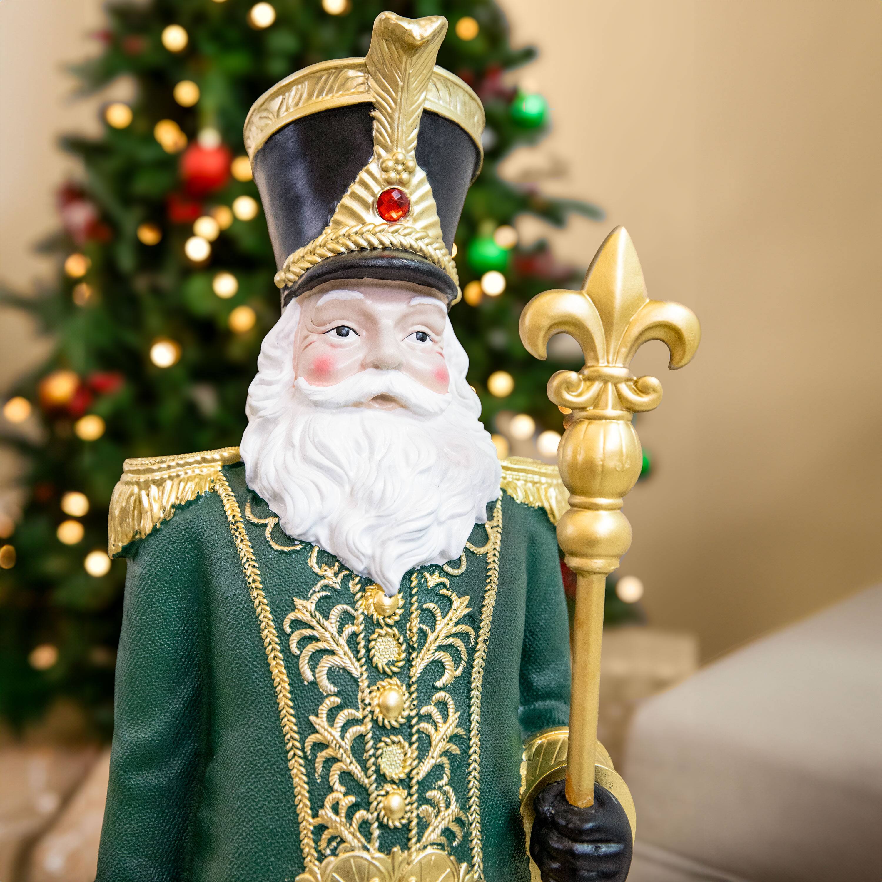 Alt View 8. Sunnydaze - Guardian of the North Christmas Statue - 37" H - Green.