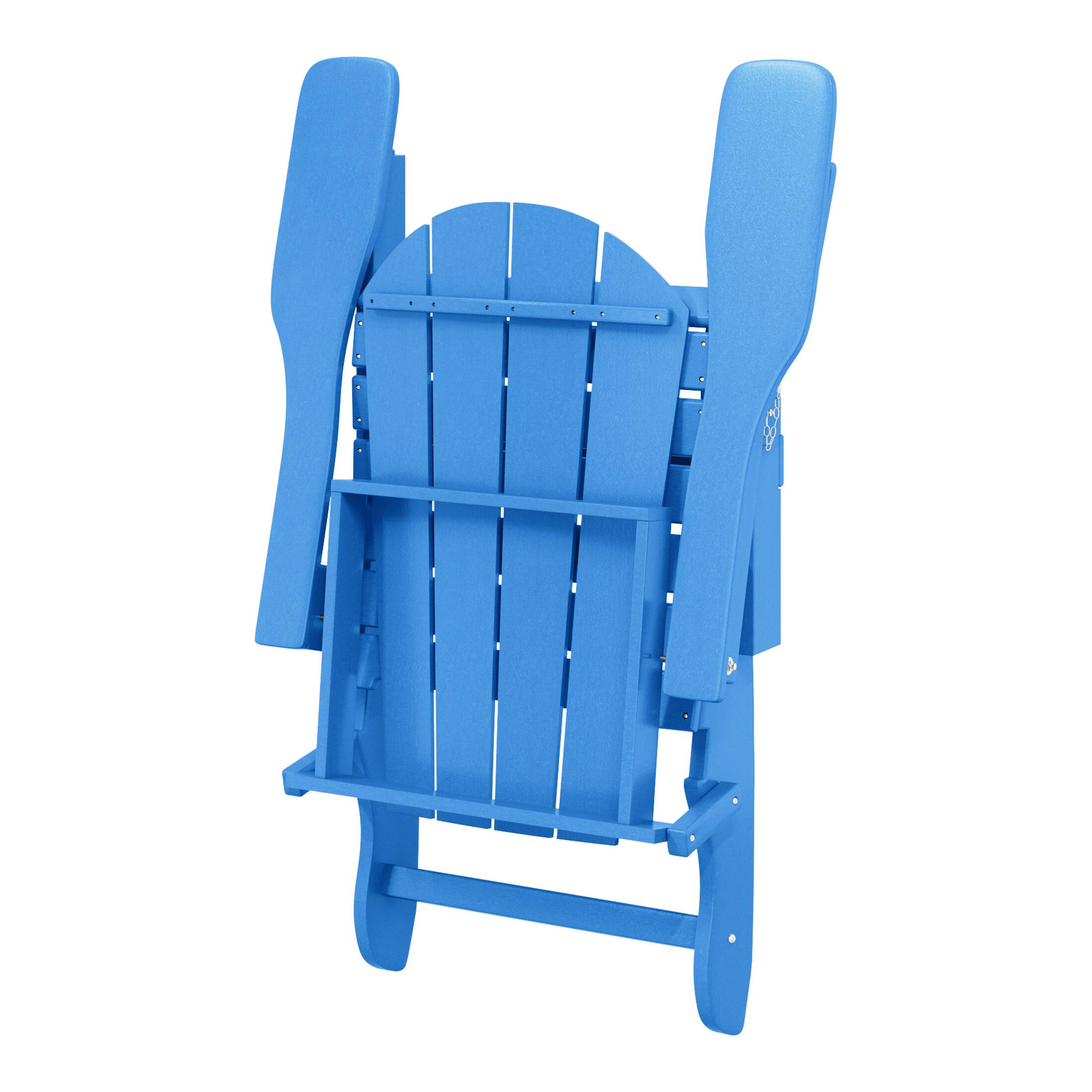 Alt View 4. WestinTrends - WestinTrends Malibu Outdoor HDPE Folding Poly Adirondack Chairs (Set of 2) - Pacific Blue.