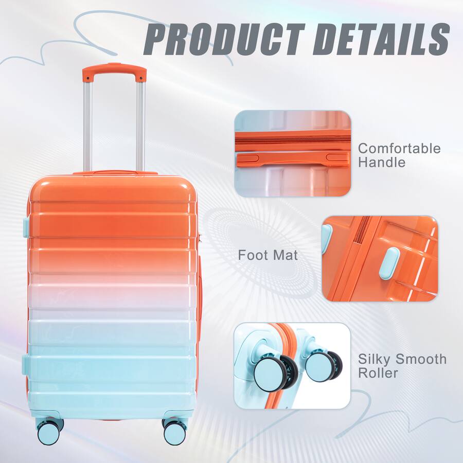 Blue Color Gradient Options Z Edge 3 Piece Hardshell Luggage Set (20
