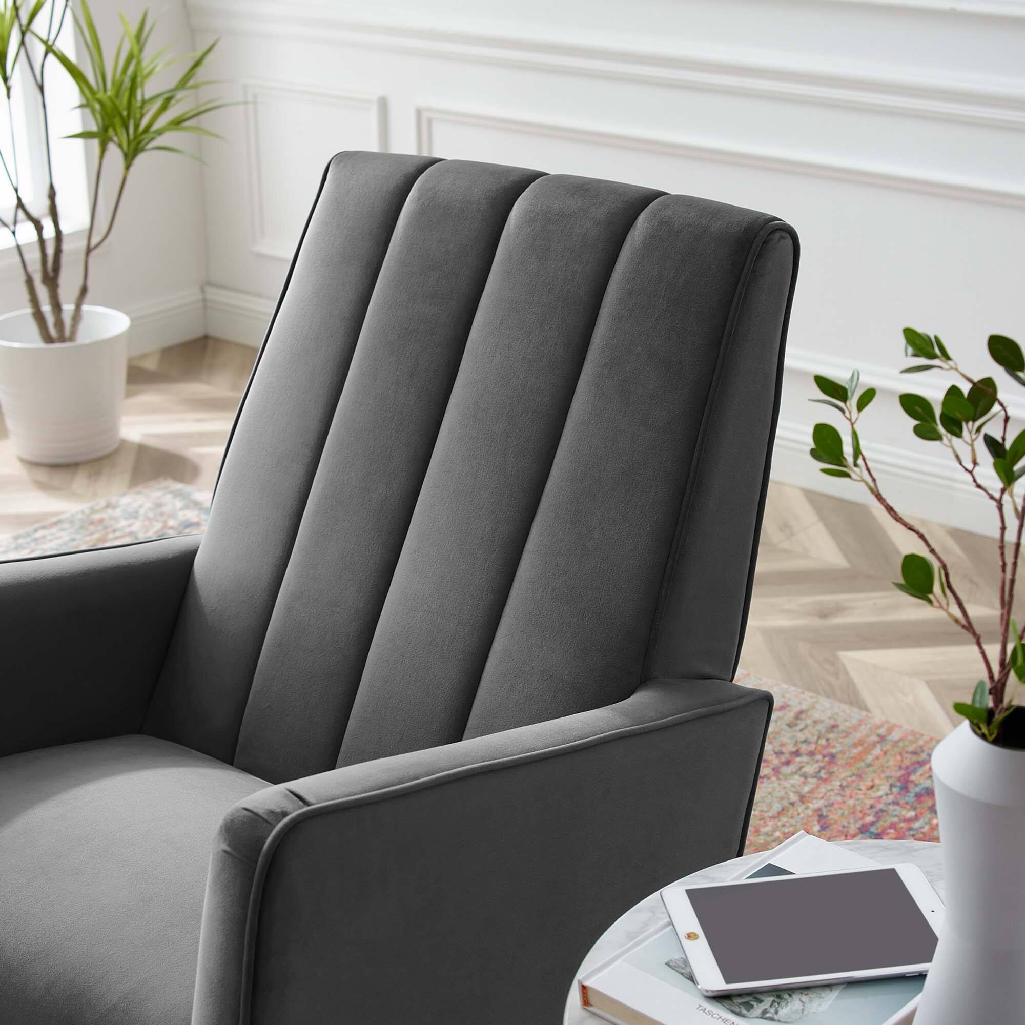 Sway Performance Velvet Rocking Chair by Modway Gray EEI-4456-GRY ...