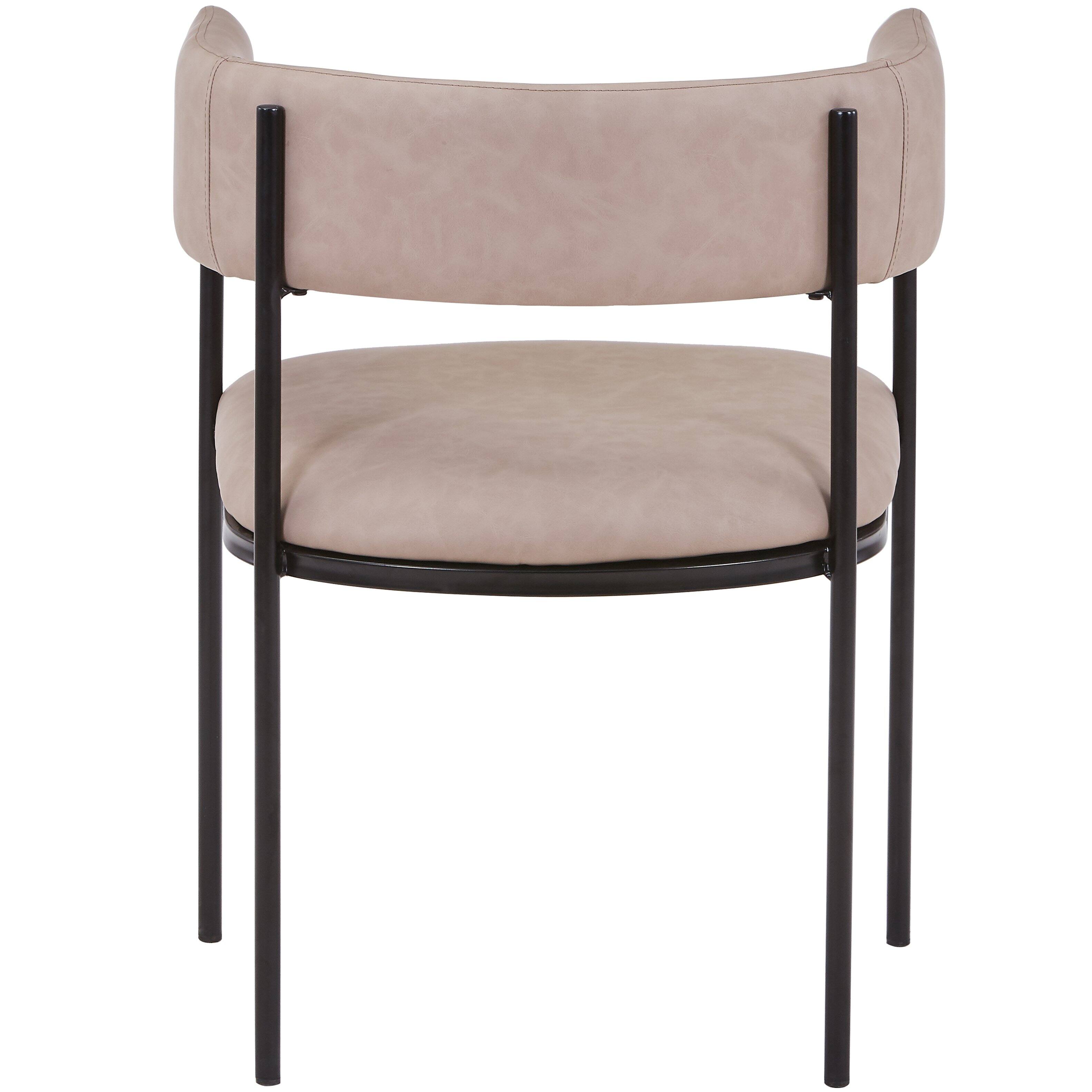 Alt View 4. LeisureMod - Cyril 2-PCS Modern Dining Armchair - U-Shaped Accent Chair with Iron Base - Taupe.