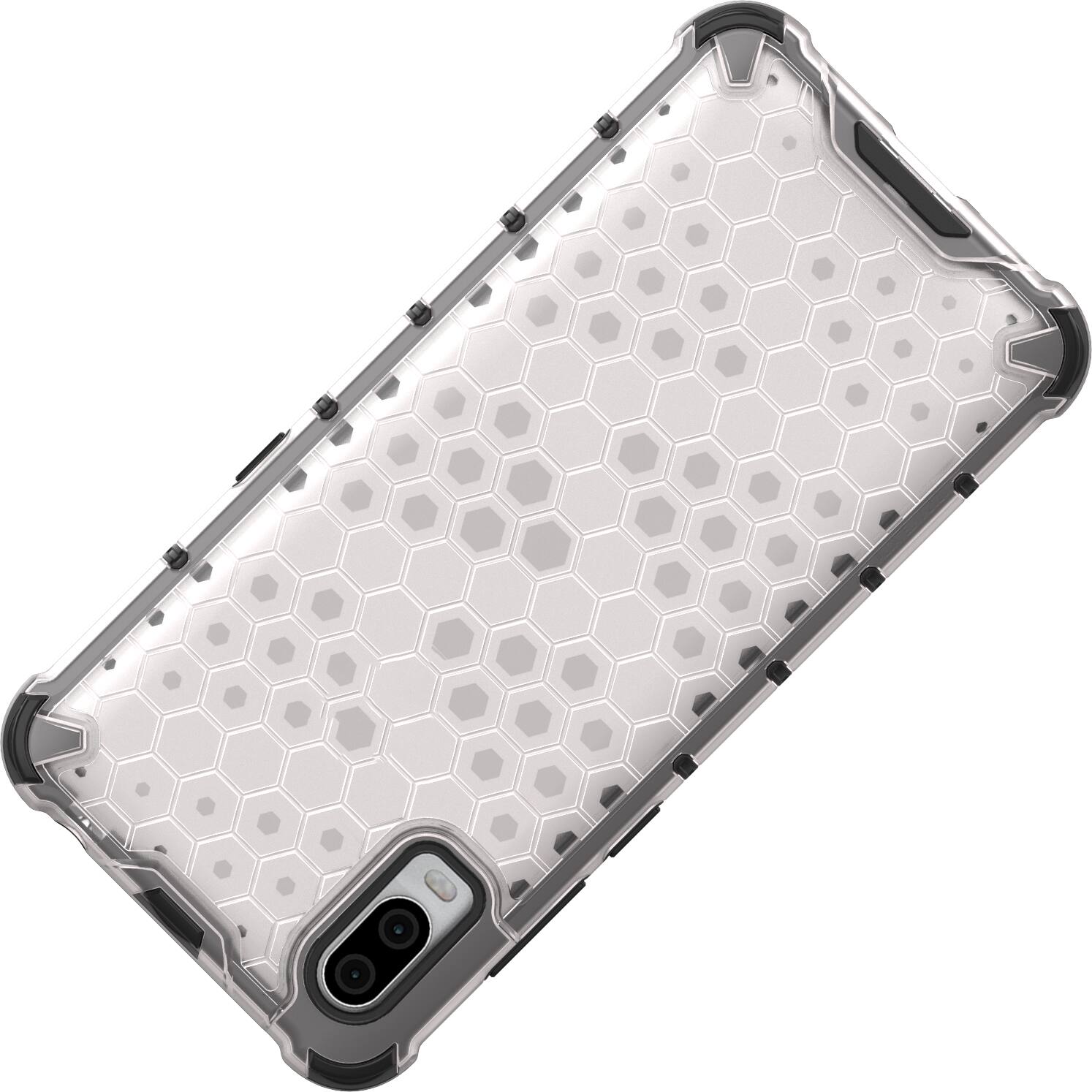 Alt View 3. Nakedcellphone - Honeycomb Case for Lively Jitterbug Smart 3 Phone (2021) - Clear Frost.