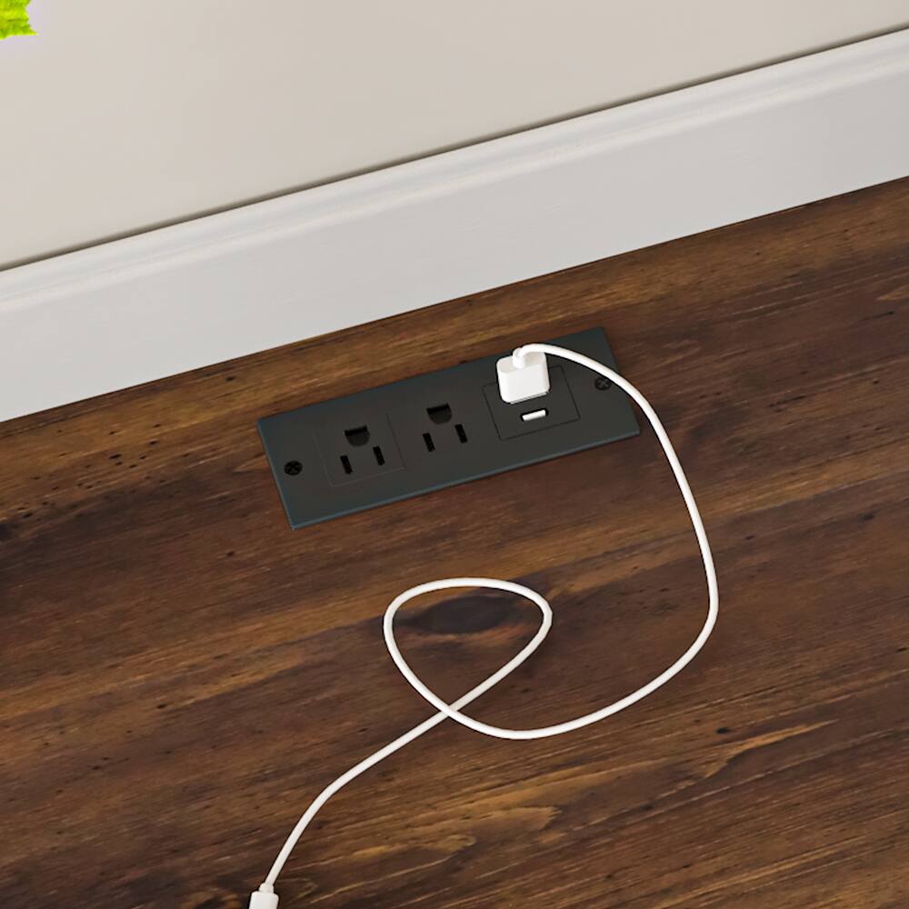 Alt View 4. Kadyn - Kadyn Wood Nightstand With Charging Station, Bedside Table With 2 Drawers, Bedroom - BR 2-Pack.