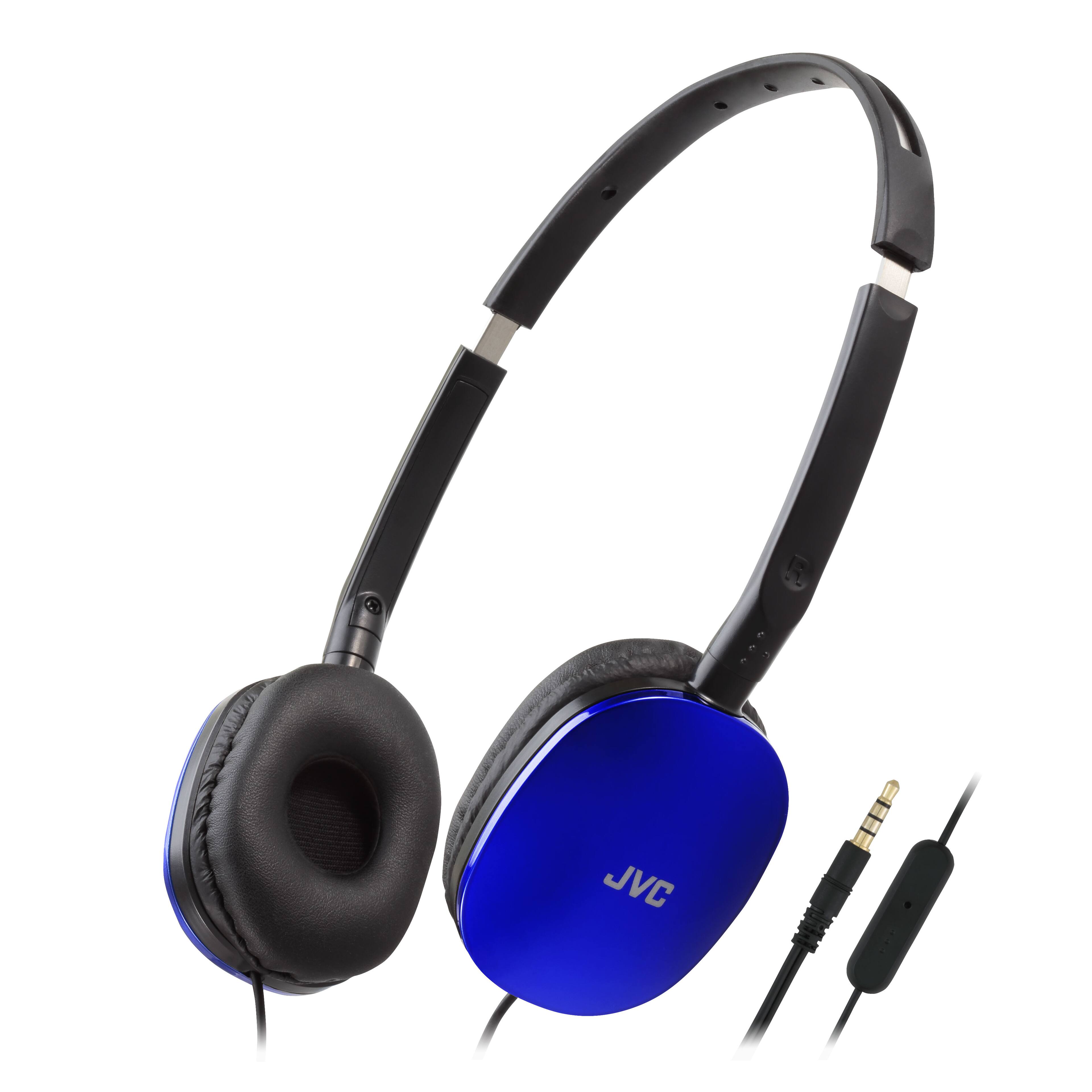 Front. JVC - FLATS with Mic and Remote On-Ear Headphones HAS160MA - Blue.