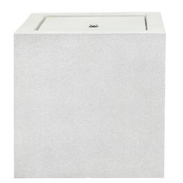 Sunnydaze - Square Polystone Outdoor Bubble Fountain with LED Light - Fog