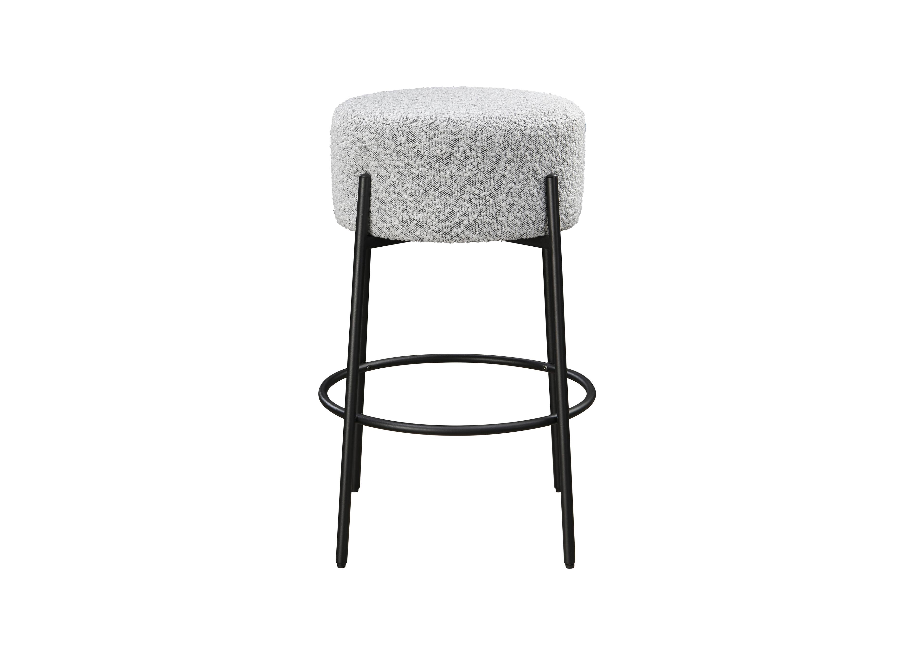 Alt View 2. LuXeo - Danica 29" Barstool Black Steel Legs with Gray Fabric Upholstered Seat (Set of 2) - Black/ Gray.