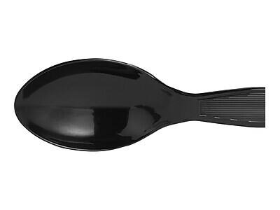 Alt View 5. Dixie - Plastic Teaspoon, Heavy-Weight, 1000/Carton - Black.