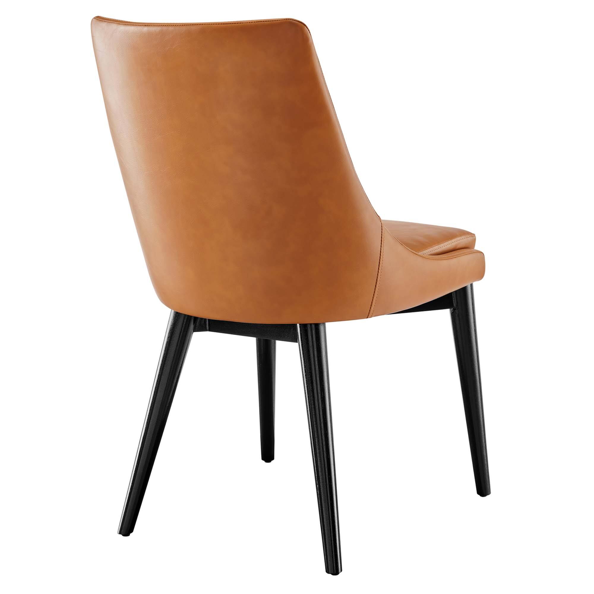 Back. Modway - Viscount Vegan Leather Dining Chair by Modway - Brown.