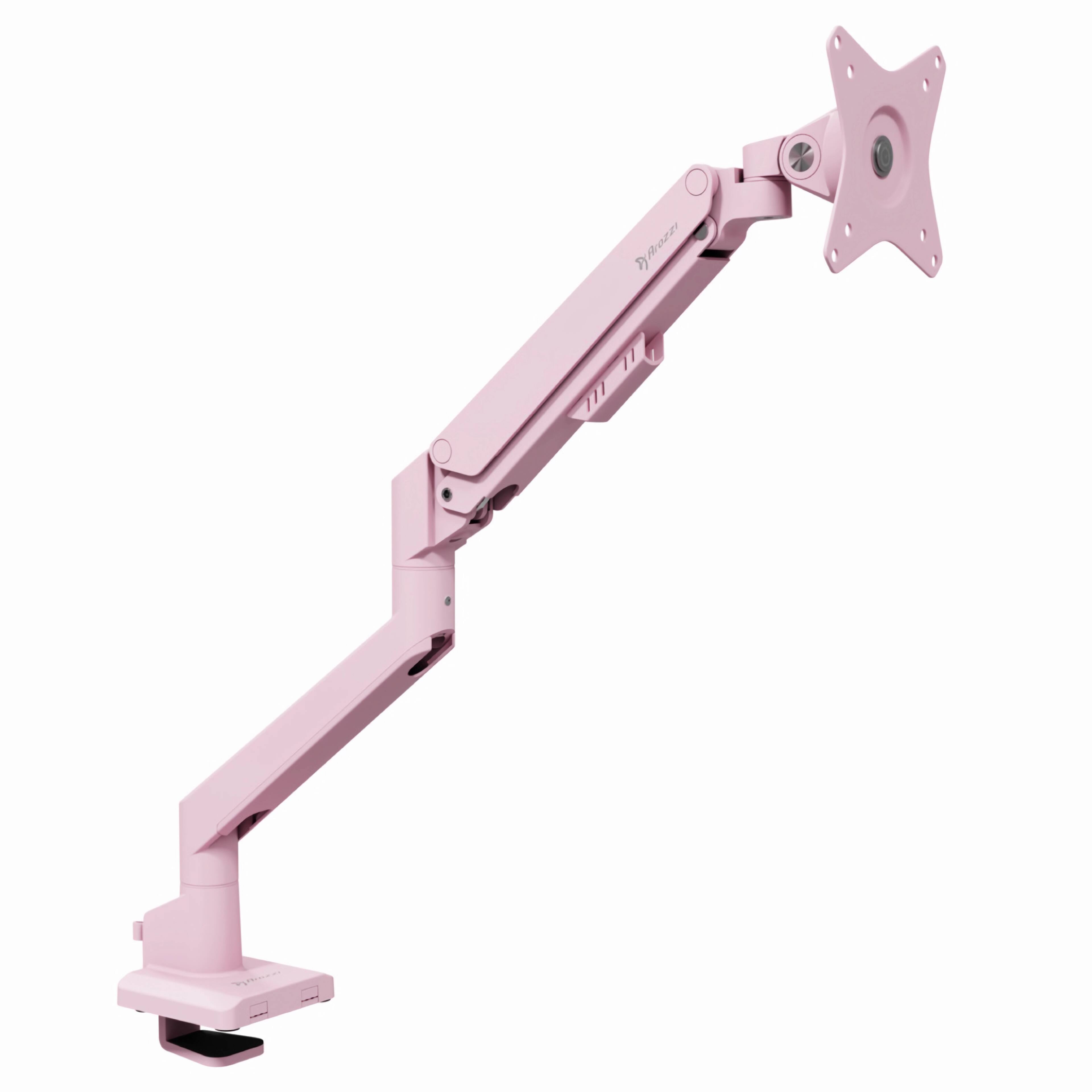 Alt View 3. Arozzi - Arozzi Alzare Neo Gas Spring Single Monitor Arm – Full Motion Ergonomic Desk Mount – Pink - Pink.