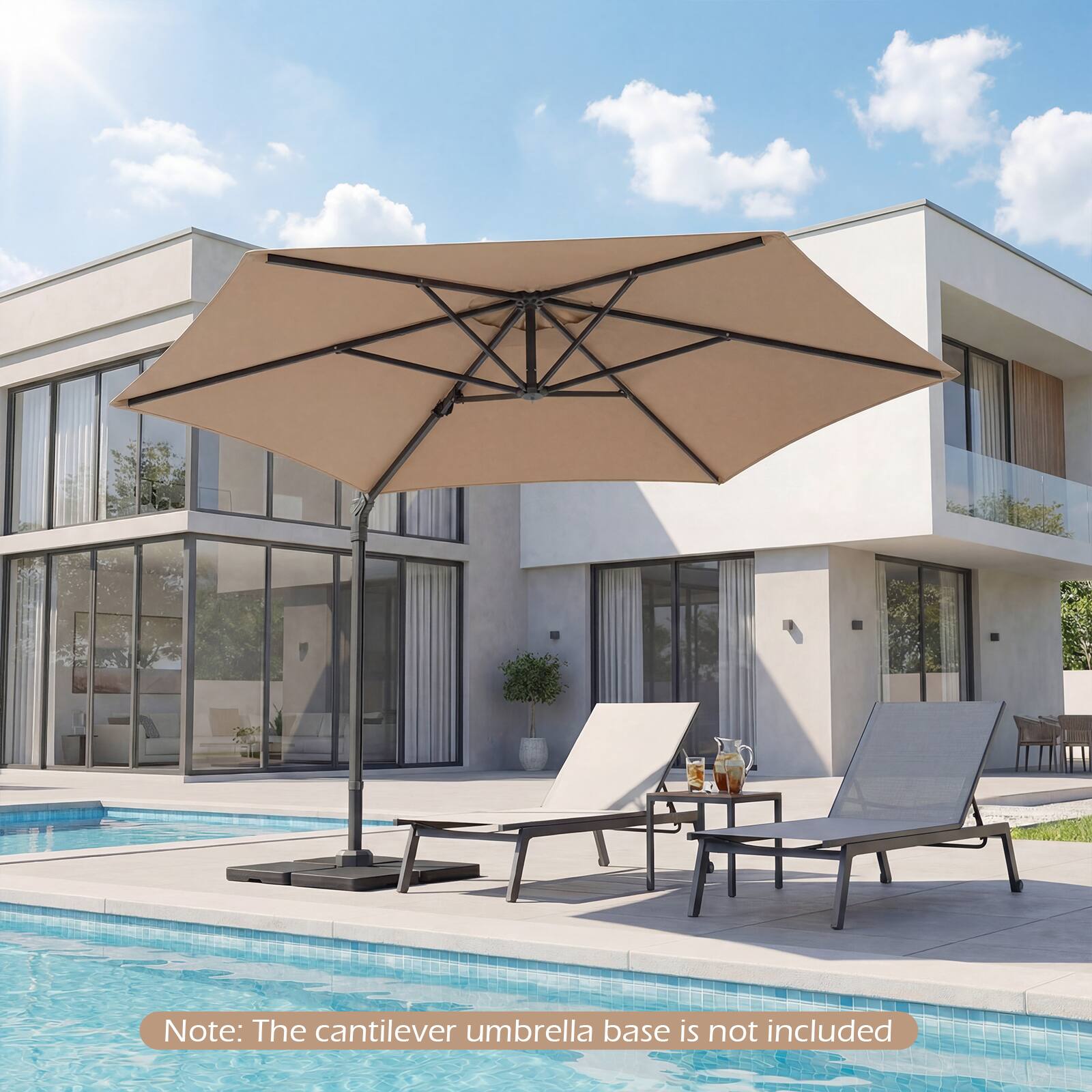 Note: The cantilever umbrella base is not included