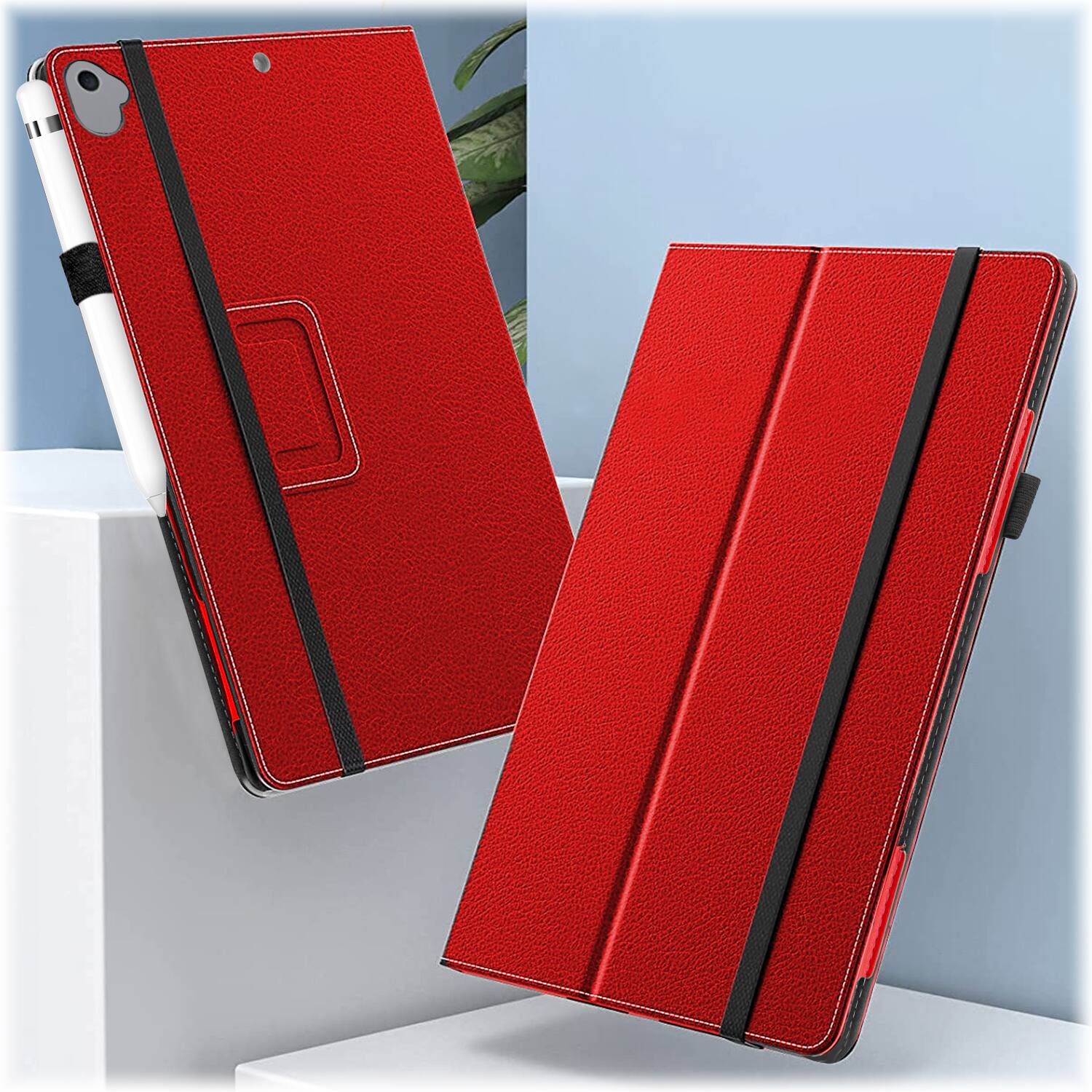 Alt View 12. SaharaCase - Bi-Fold Folio Case for Apple iPad 10.2 (8th Generation 2020 and 9th Generation 2021) - Red.