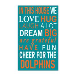 Fan Creations - Miami Dolphins 11" x 19" Briteline In This House Sign - Multicolor