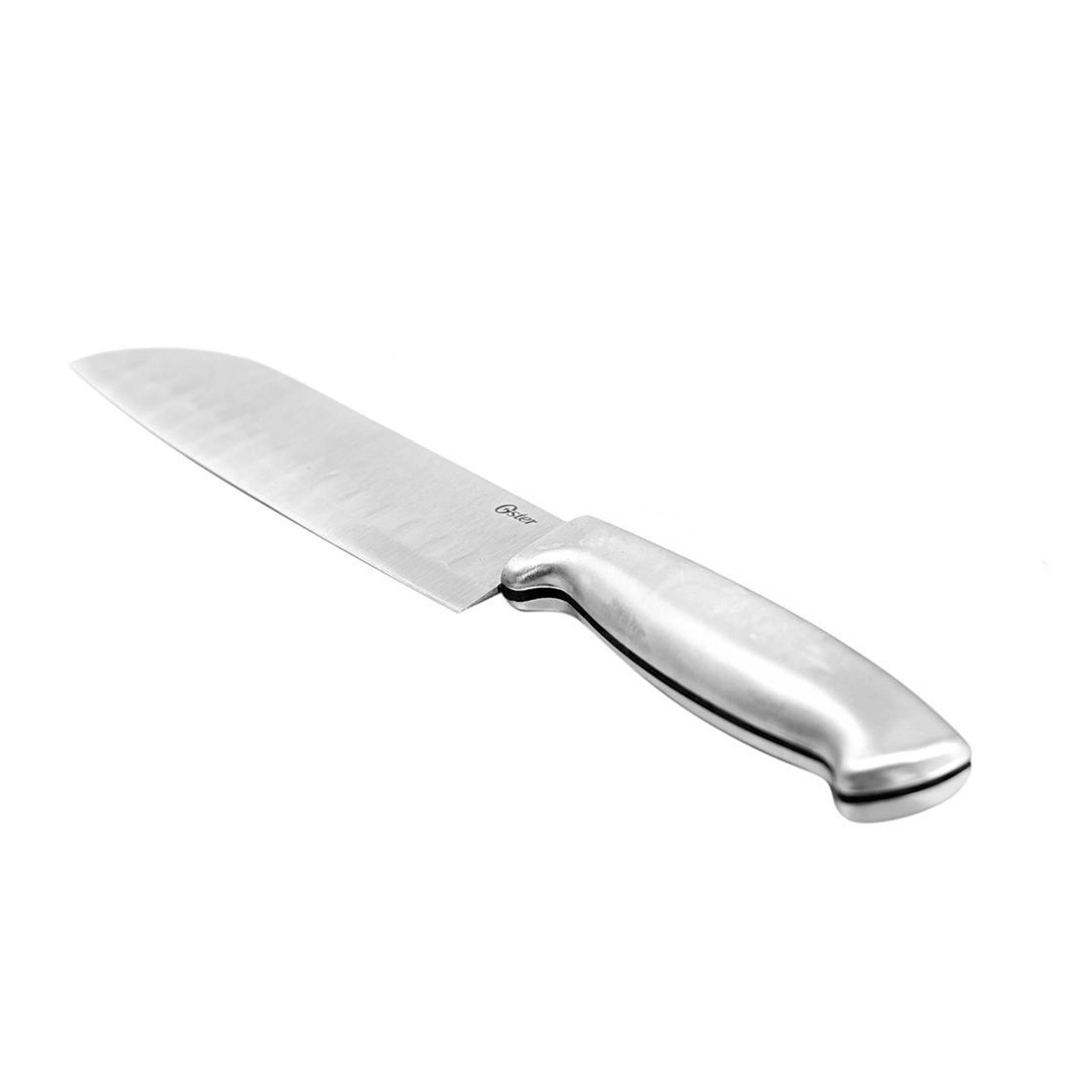 Alt View 1. Oster - Oster Baldwyn 6.5 Inch High Carbon Stainless Steel Santoku Knife - Silver.