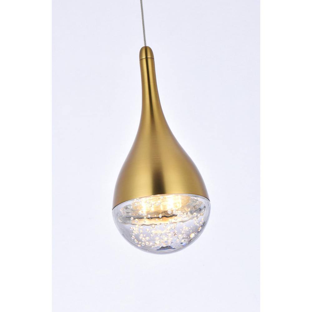 Alt View 5. Elegant Lighting - Amherst 5 inch LED pendant in satin gold - Satin Gold.