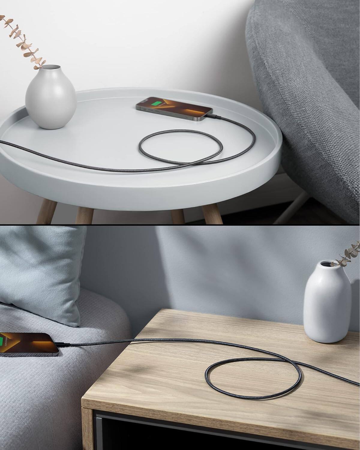 Alt View 6. Anker - New Nylon USB C to Lightning Cable - Black.