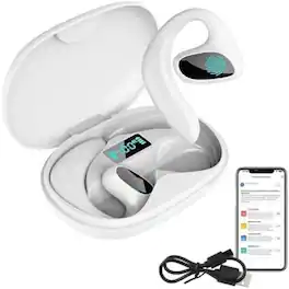 SKRAN - Translation Wireless Earbuds, Long Battery Life, LED Display - Travel Business Study for Travelers,Professionals - White