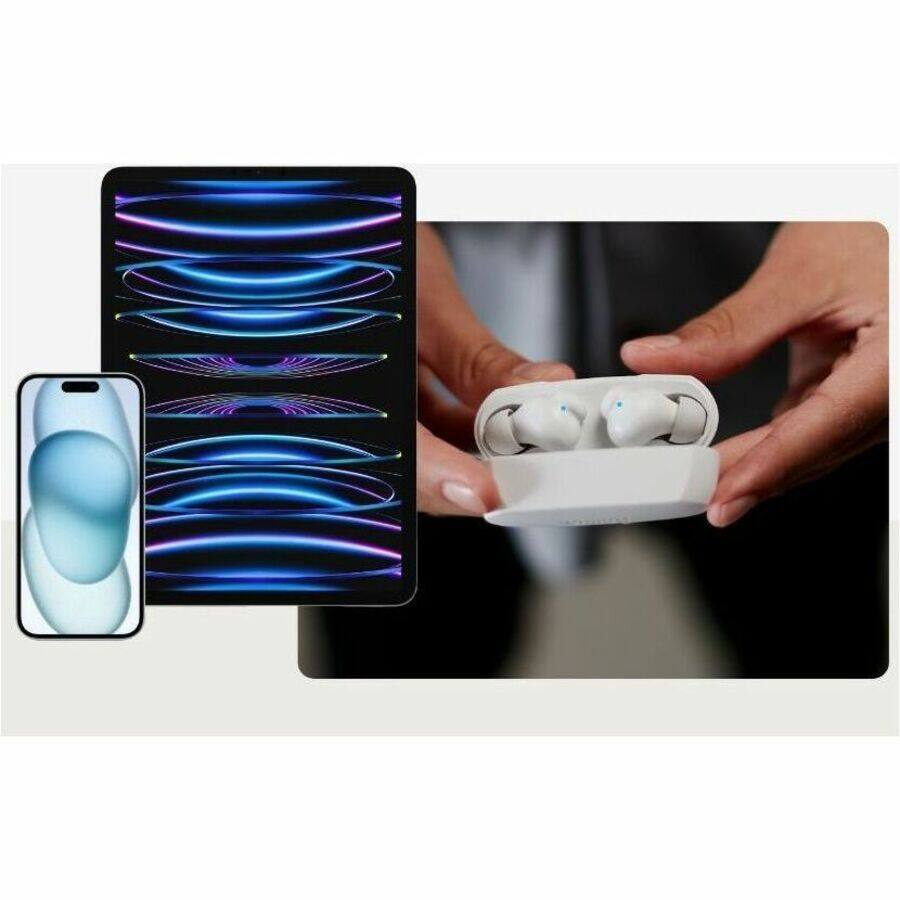 Alt View 2. Belkin - Belkin SoundForm Rhythm True Wireless Earbuds - Stereo - True Wireless - Bluetooth - 30 ft - Earbud - Binaural - In-ear - White.