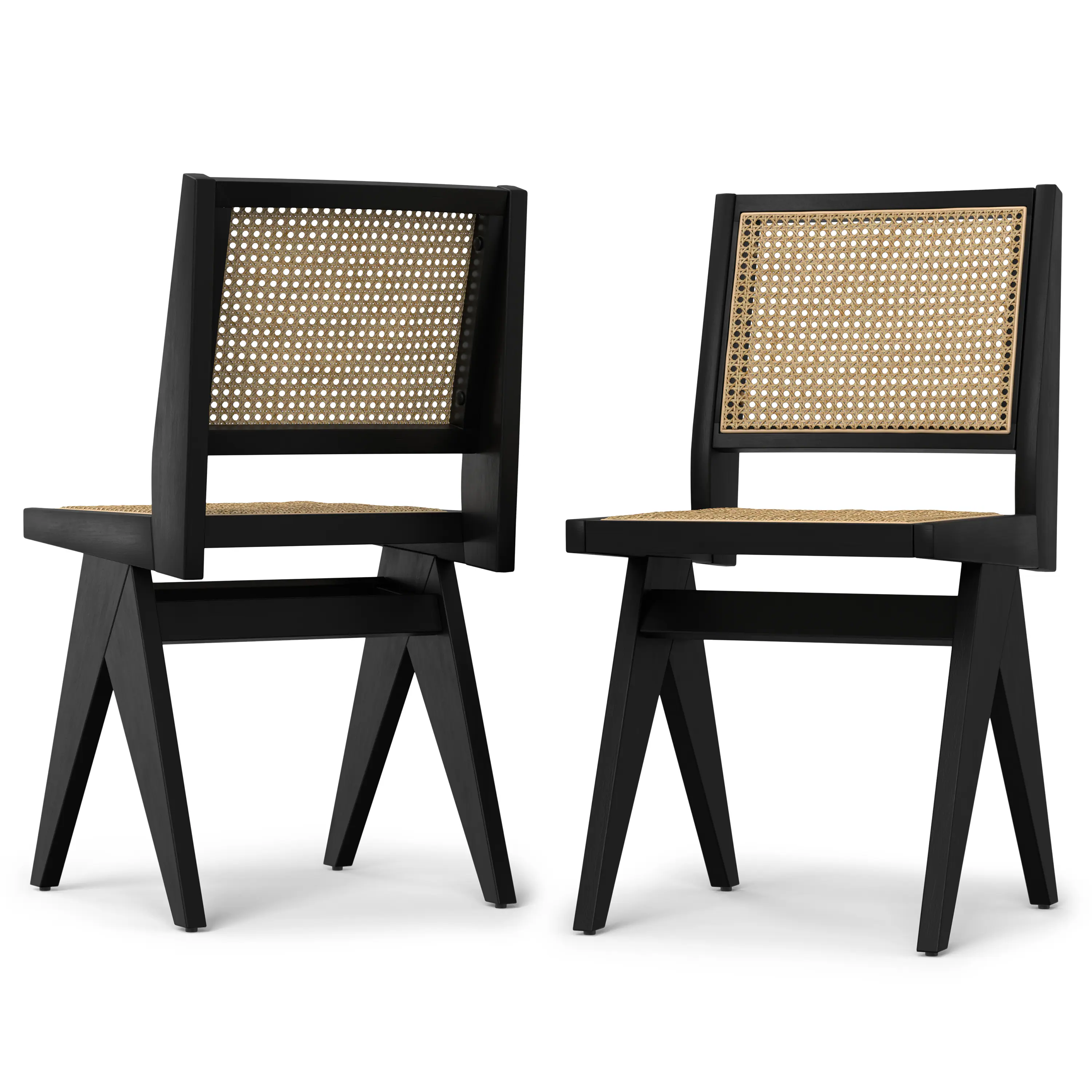 Front. Simpli Home - Regina Dining Chair (Set of 2) in Black - Black.