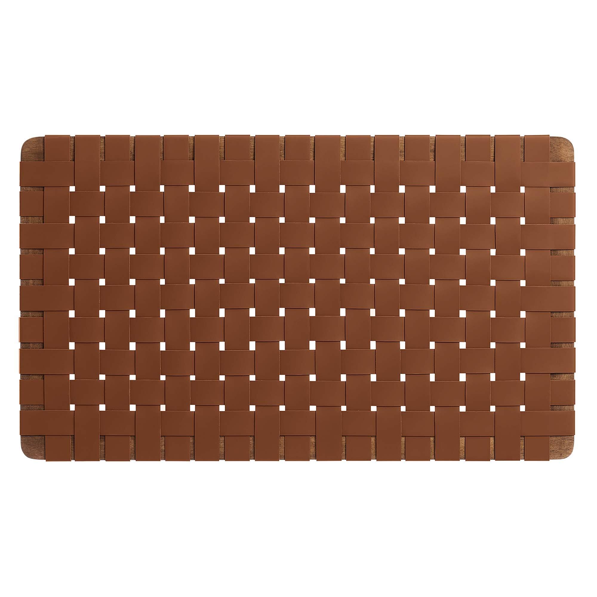 Back. Modway - Sparta Weave Wall-Mount Vegan Leather Twin Headboard by Modway - Brown.