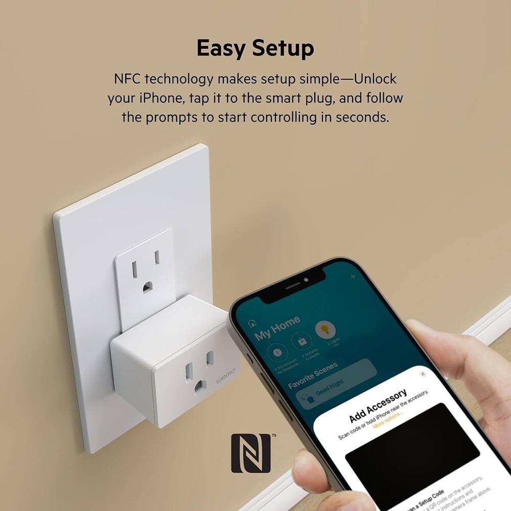 Left. RTMB - Smart Plug with Thread, Works with Apple HomeKit, Easy NFC Setup - White.