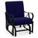 Front. Costway - Patio Rocking Chair with Cushion Heavy-Duty Metal Frame Smooth Glider Outdoor - Navy.