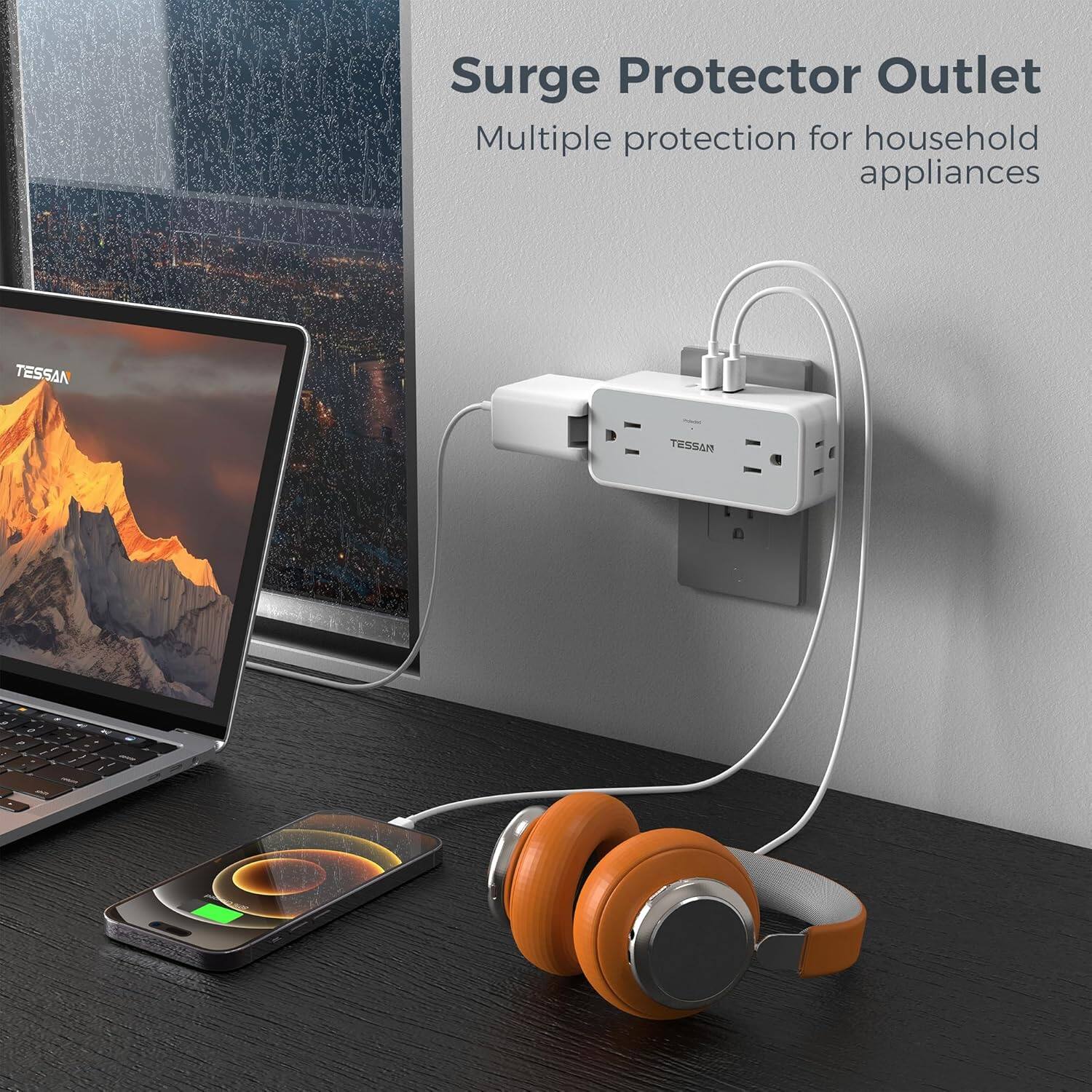 Surge Protector Outlet  
Multiple protection for household appliances  
TESSAN