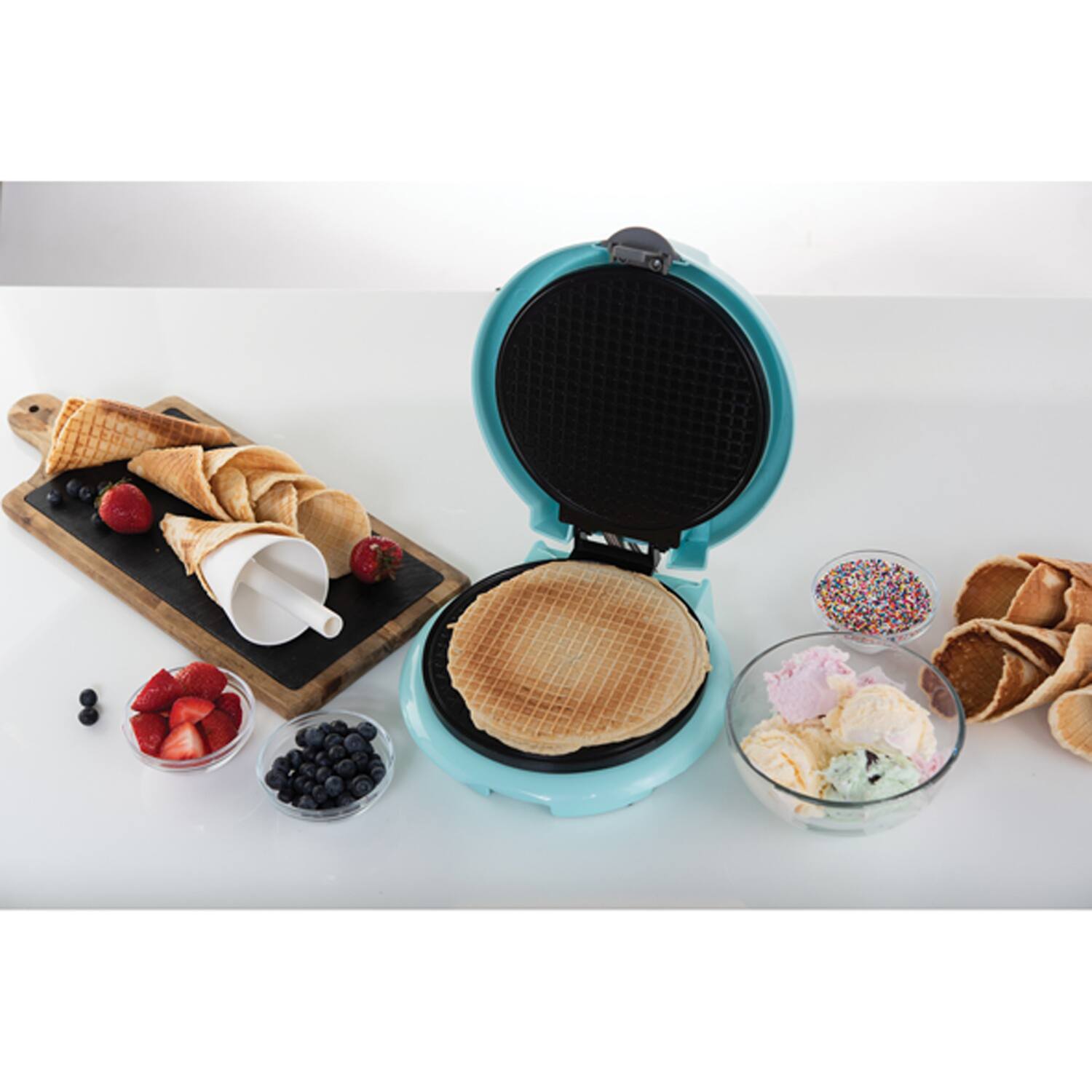 Alt View 7. Brentwood - Brentwood Just For Fun Ts-1405bl Waffle Cone Maker - blue.