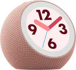 Amazon - Echo Time (all-new), Customizable smart clock, Smart alarms, Ambient sounds, Smart home hub, Designed for Alexa+ - Coral Pink