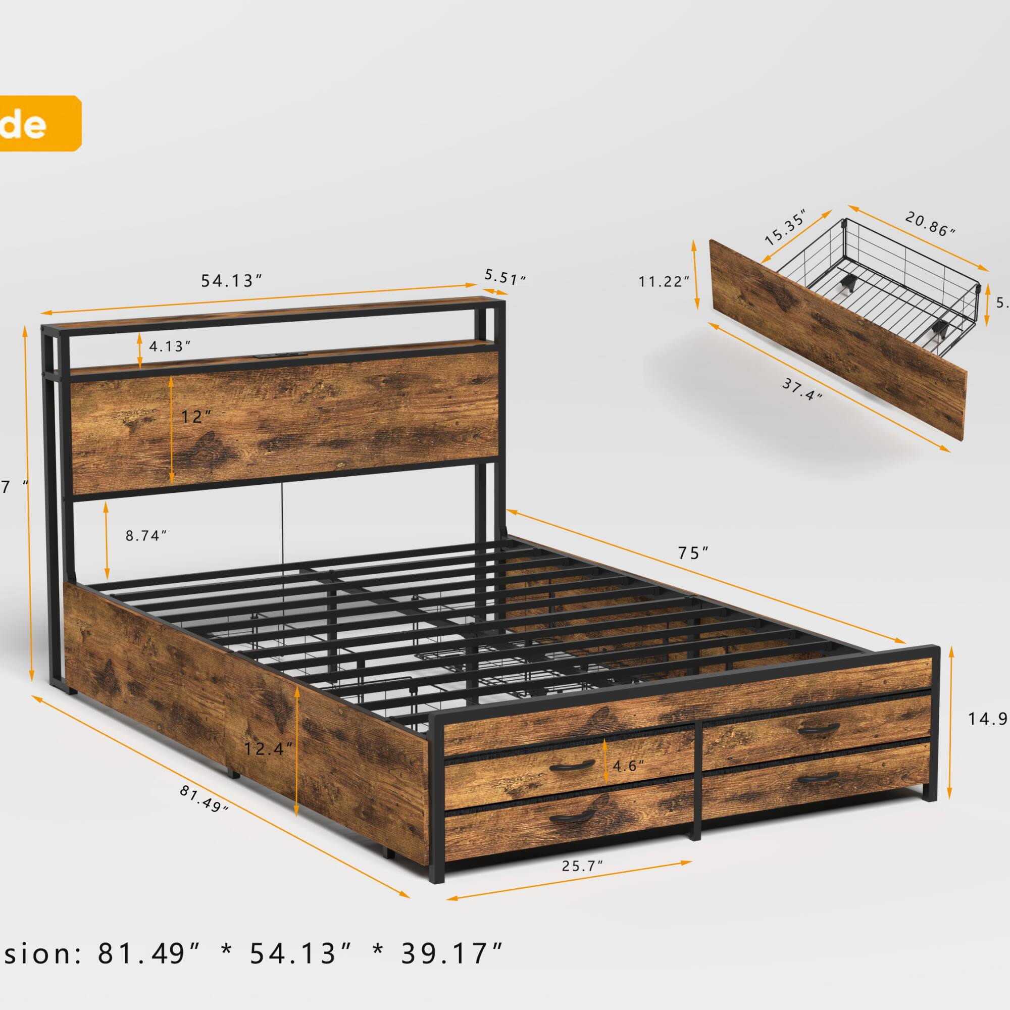 de

54.13"  
5.51"  
11.22"  
15.35"  
20.86"  
4.13"  
12"  
37.4"  
8.74"  
75"  
14.9"  
12.4"  
81.49"  
4.6"  
25.7"  
sion: 81.49" * 54.13" * 39.17"