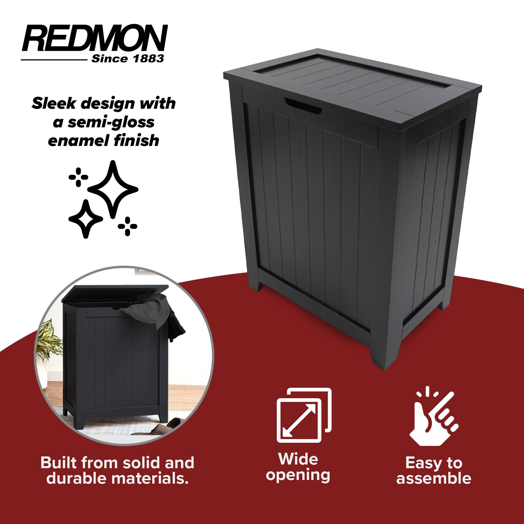 REDMON  
Since 1883  

Sleek design with a semi-gloss enamel finish  
Built from solid and durable materials.  
Wide opening  
Easy to assemble