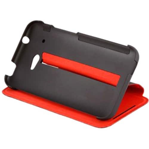 htc® - Double Dip Flip Carrying Case (Flip) for Smartphone - Gray, Red-Front_Standard 