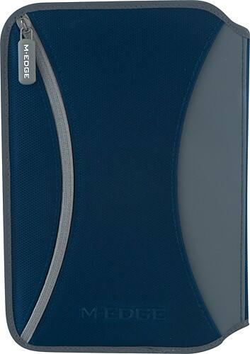 Front Standard. M-Edge Accessories - Leisure Jacket for Kindle Keyboard and Kobo Digital Readers - Navy Blue.
