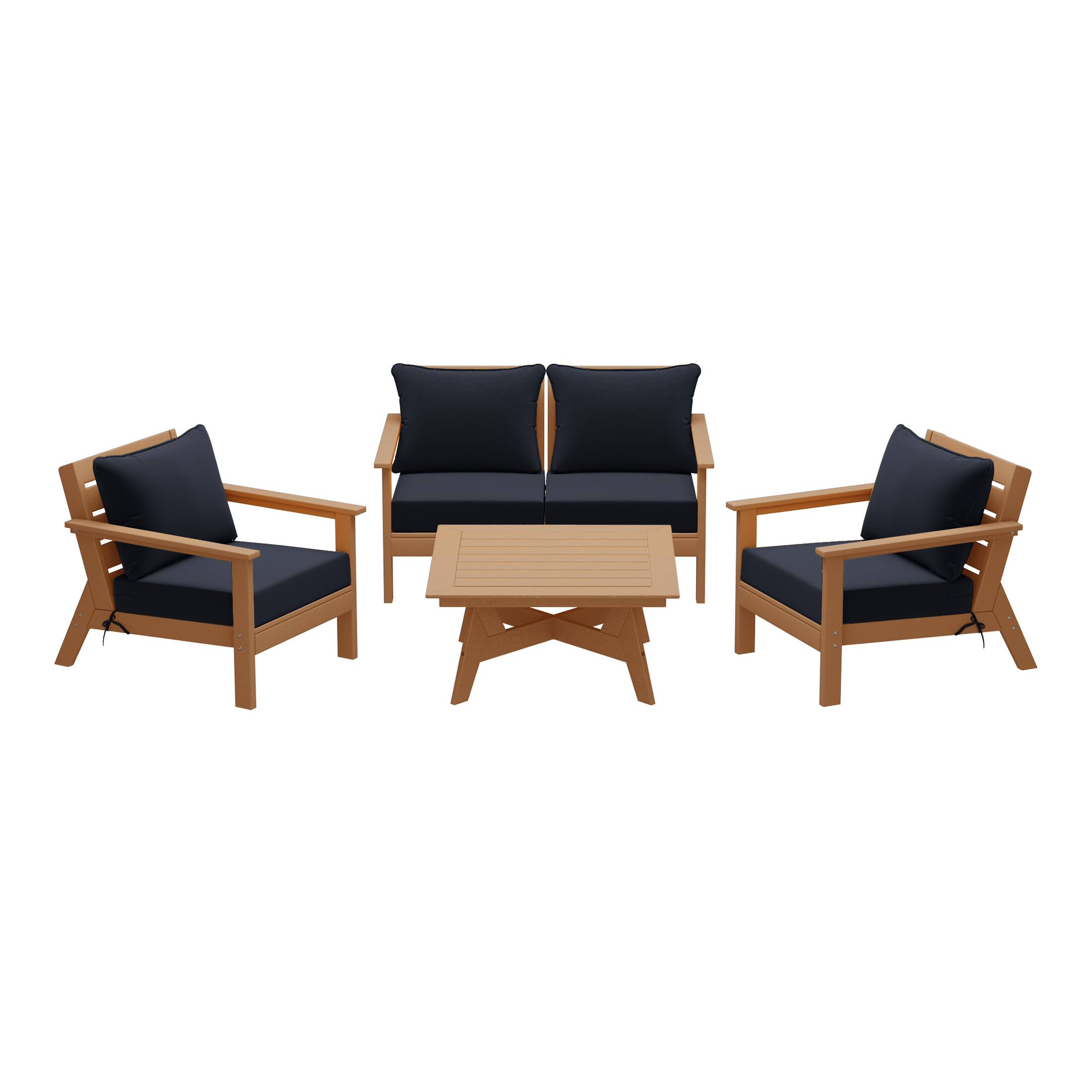 Teak/Navy Blue