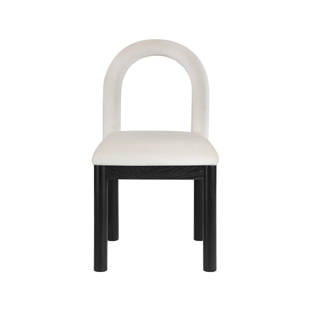 Alt View 2. Meridian Furniture - Conrad Cream Velvet Dining Chair - Beige.