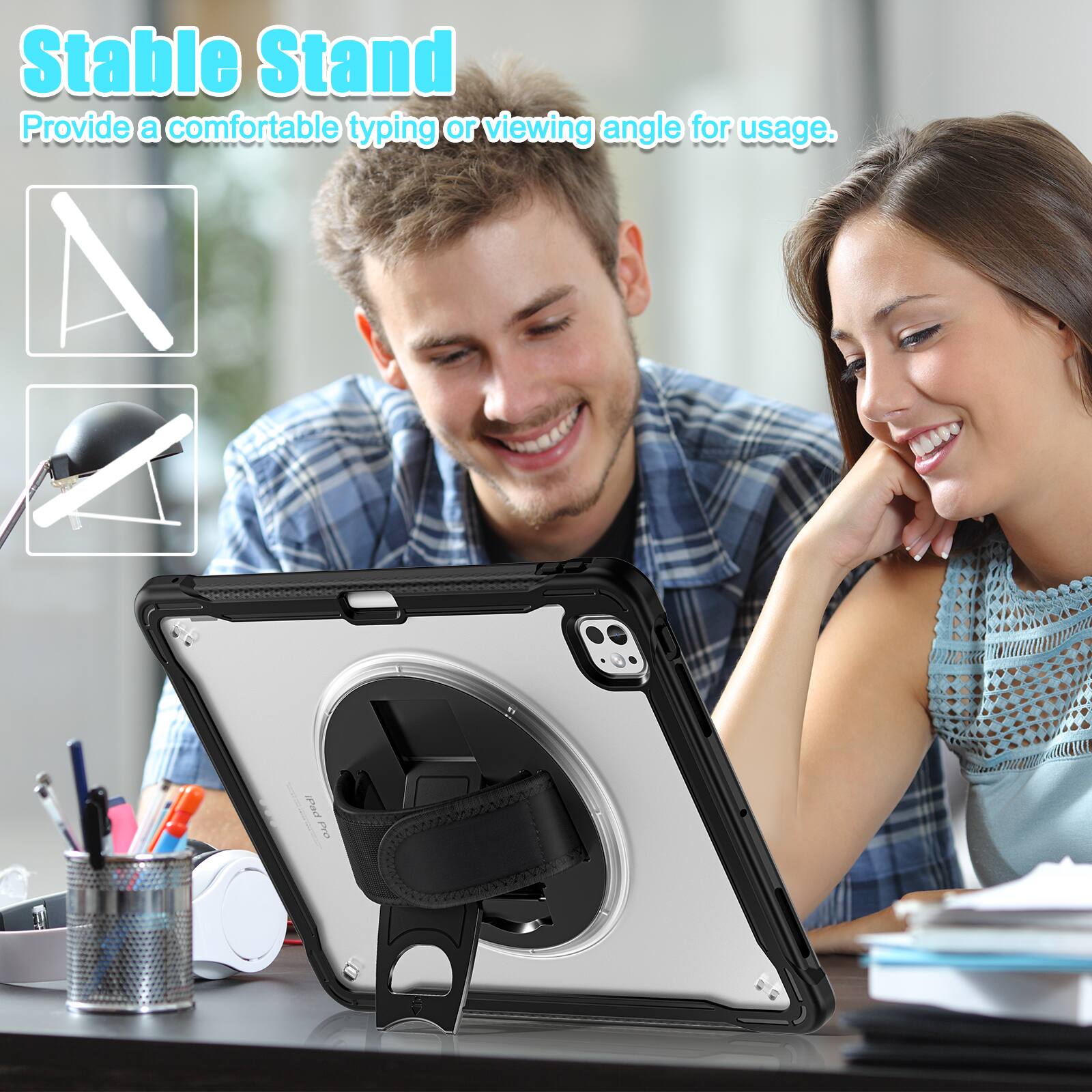 Stable Stand  
Provide a comfortable typing or viewing angle for usage.